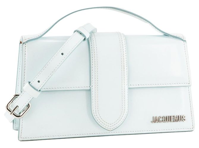 JACQUEMUS - Borsa a tracolla Le Grand Bambino Jacquemus in pelle liscia blu - vista 2