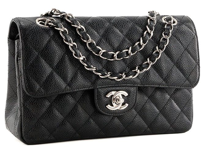 CHANEL - Borsa a tracolla Classique/Timeless 11.13 small Chanel in pelle caviar nera - vista 2