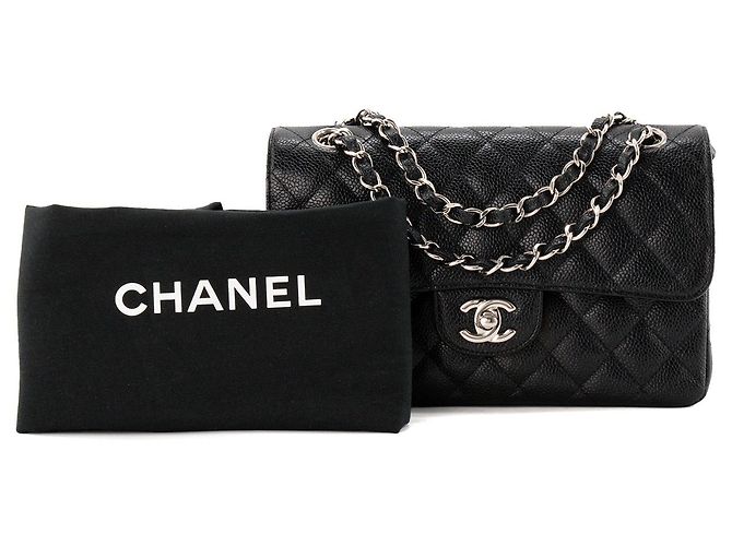 CHANEL - Borsa a tracolla Classique/Timeless 11.13 small Chanel in pelle caviar nera - vista 9