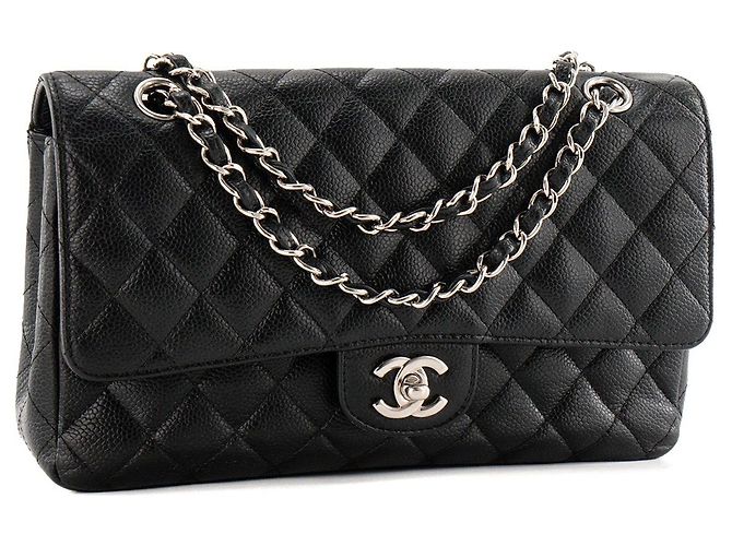 CHANEL - Borsa a tracolla Classique/Timeless 11.12 Chanel in pelle caviar nera - vista 2