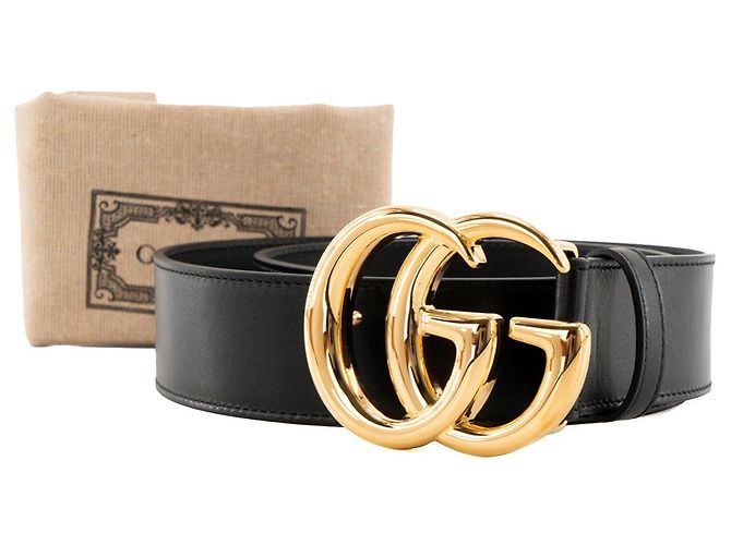 GUCCI - Cinturón Gucci Marmont de piel lisa negra (T75) - vista 4