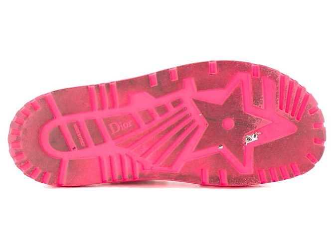 DIOR - Dioract Dior Sandalen aus rosa Canvas und Raffia (T41,5) - Ansicht 3