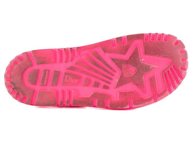 DIOR - Dioract Dior Sandalen aus rosa Canvas und Raffia (T41,5) - Ansicht 4
