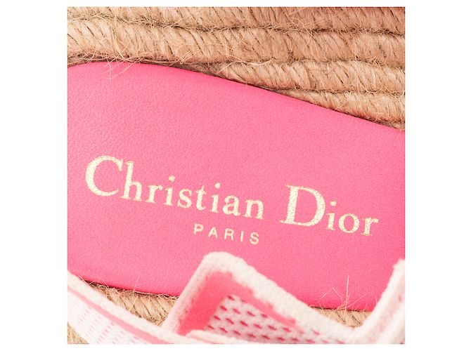 DIOR - Dioract Dior Sandalen aus rosa Canvas und Raffia (T41,5) - Ansicht 7