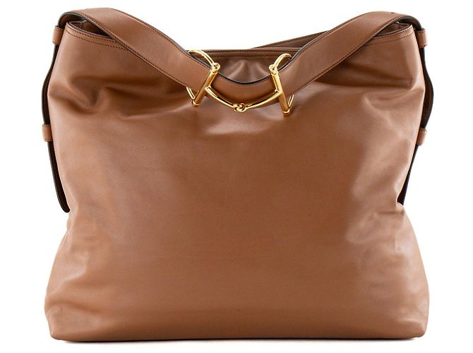 GUCCI - Borsa a tracolla Beatrix GM Gucci in pelle liscia marrone - vista 3