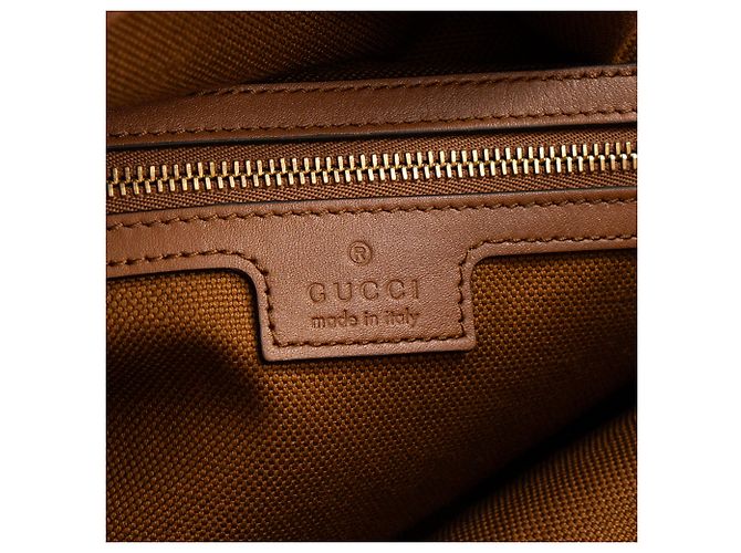 GUCCI - Borsa a tracolla Beatrix GM Gucci in pelle liscia marrone - vista 7