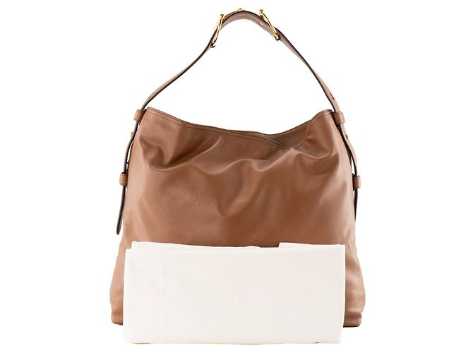 GUCCI - Borsa a tracolla Beatrix GM Gucci in pelle liscia marrone - vista 9