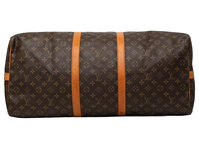 Sac de voyage Louis Vuitton Monogram Keepall Bandouliere 60 Marron - vue 3
