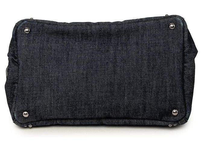 Tote Sac cabas Prada Denim Canapa Bijoux et œillets noir - vue 3