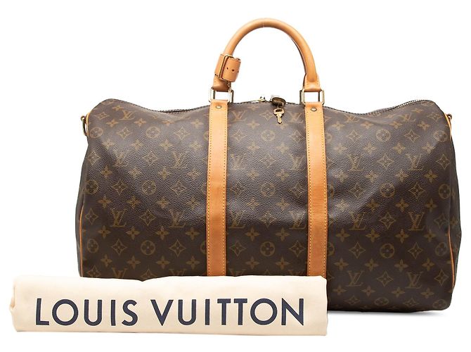 Borsa da viaggio Louis Vuitton Monogram Keepall Bandouliere 50 Marrone - vista 8