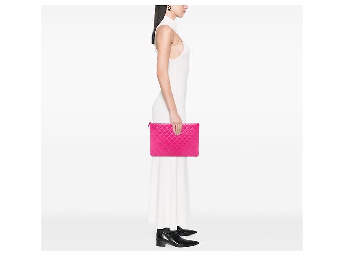 Chanel Large Quilted Caviar O Case Clutch Rosa - Ansicht 6