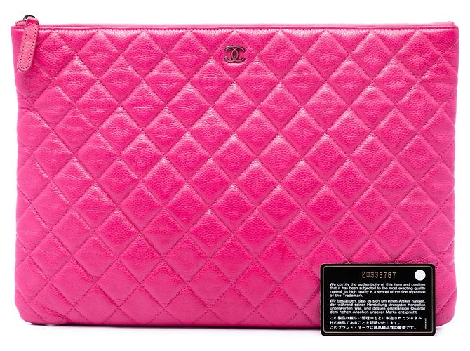 Chanel Large Quilted Caviar O Case Clutch Rosa - Ansicht 7