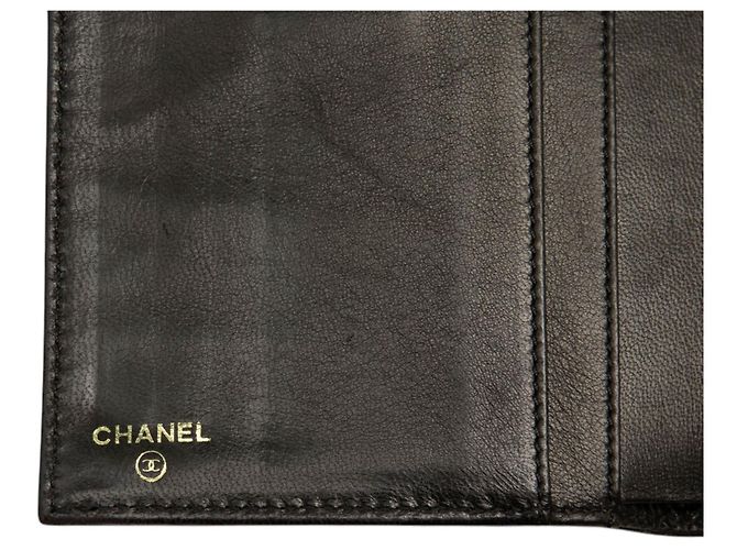Chanel CC Long Wallet mit Klappe aus schwarzem Kalbsleder - Ansicht 5
