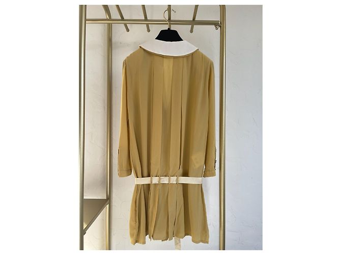 Miu Miu 24SS Kleid aus Seide Gelb - Ansicht 3