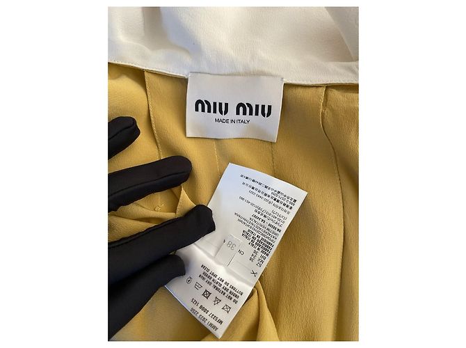 Miu Miu 24SS Kleid aus Seide Gelb - Ansicht 4