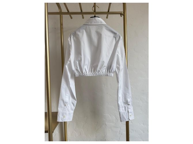 Prada Cotton Top with Flocked Letter Logo - view 2