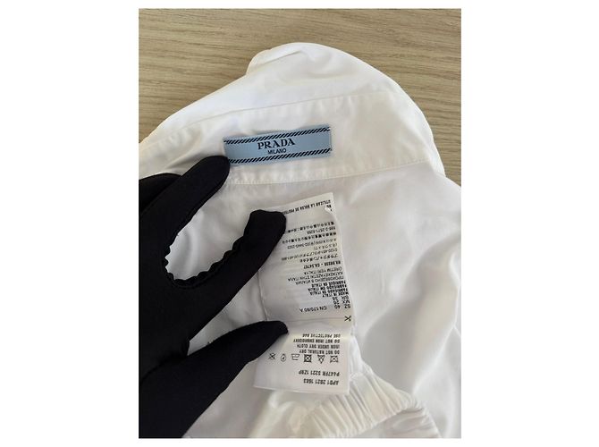 Prada Cotton Top with Flocked Letter Logo - view 3