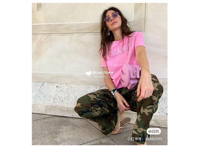 Top Chanel 23P de algodão rosa - vista 6