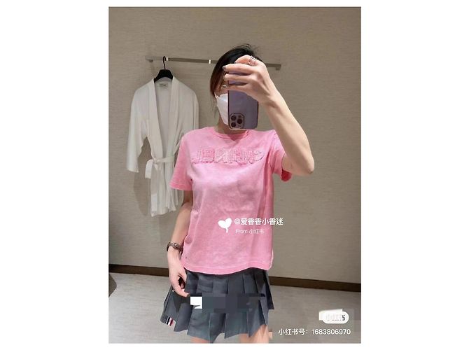 Top Chanel 23P de algodão rosa - vista 7
