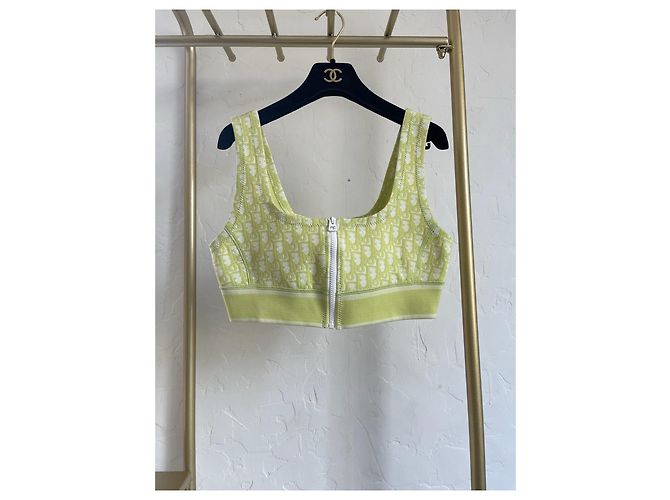 Top Dior con Stampa Monogramma Verde in Poliammide - vista 2