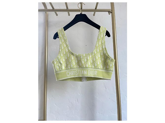 Top Dior con Stampa Monogramma Verde in Poliammide - vista 3