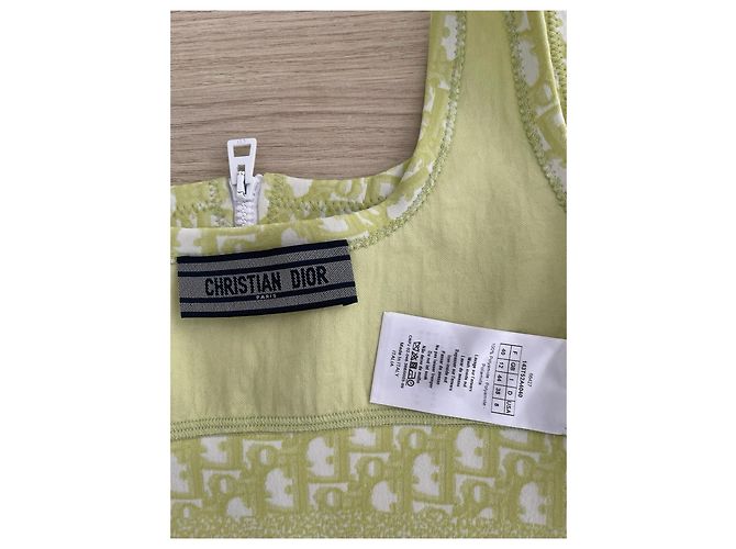 Top Dior con Stampa Monogramma Verde in Poliammide - vista 4