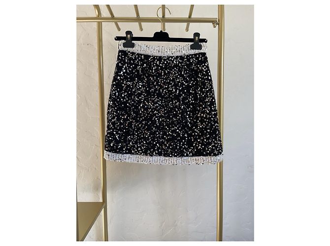Falda Chanel 23C negra con lentejuelas - vista 2