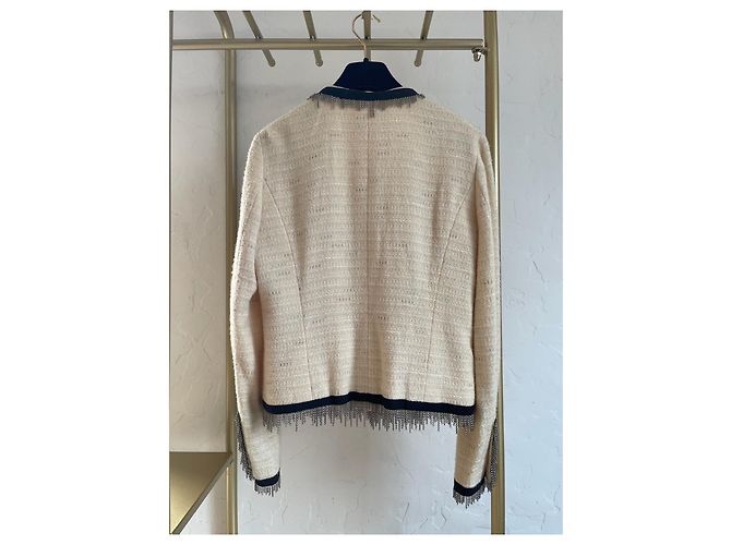Chanel 02A Tweed Jacke Weiß - Ansicht 2