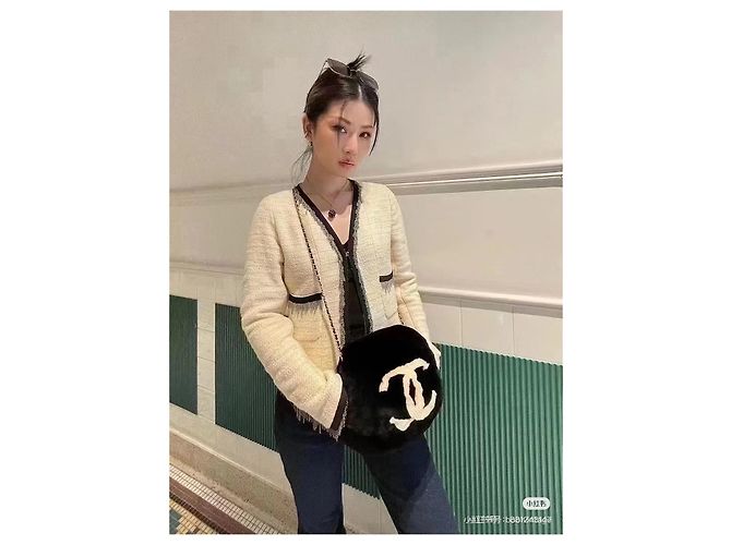 Chanel 02A Tweed Jacke Weiß - Ansicht 7