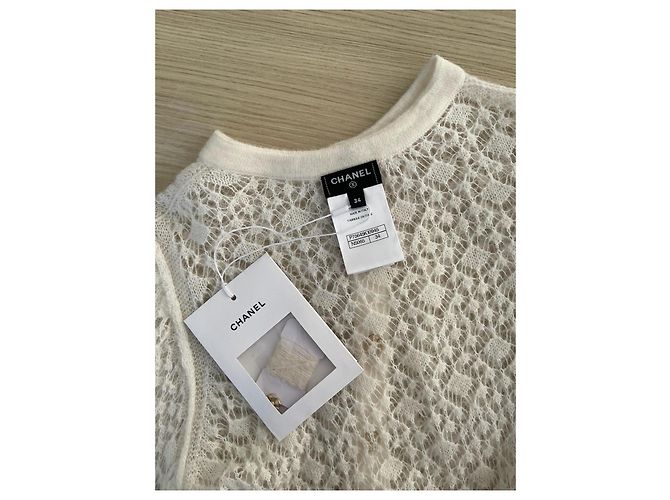 Chanel 23K Malha de Cashmere Branca - vista 3