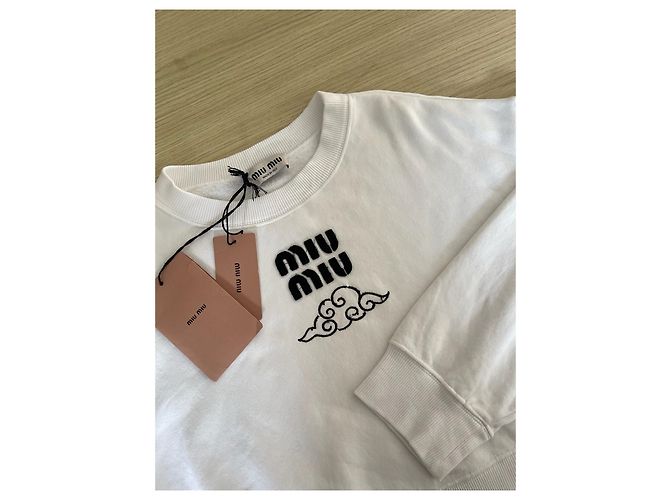 Miu Miu Baumwoll Hoodie mit Wolkenprint - Ansicht 4