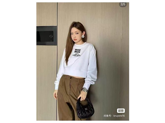 Miu Miu Baumwoll Hoodie mit Wolkenprint - Ansicht 6
