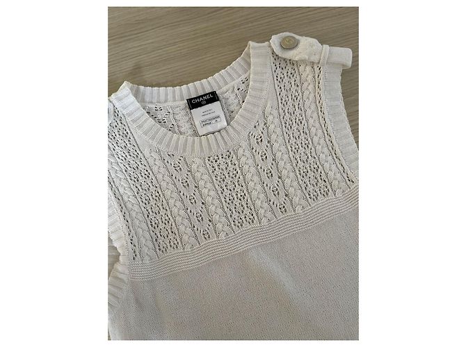 Vestido Chanel de malha sem mangas de viscose - vista 4