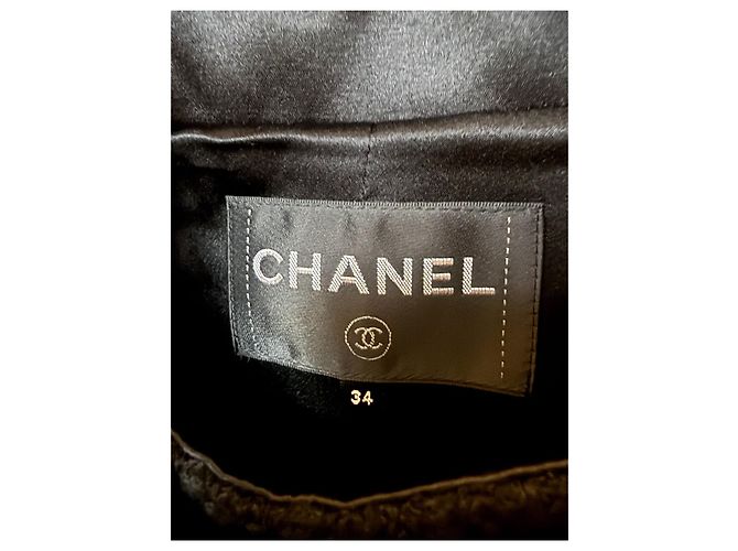Chanel Black Tweed Jacket with Gold Buttons Size 34 - view 2