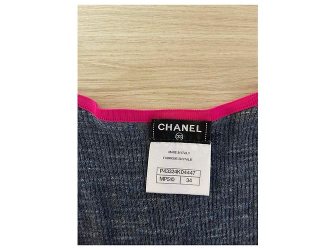 Top Chanel in lana color-block con scollo a V - vista 3