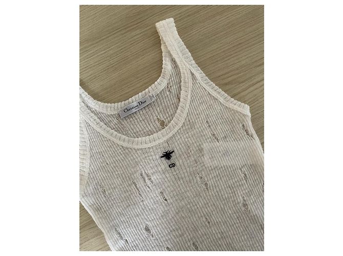 Top Dior Branco de Algodão com Bordado de Abelha - vista 4