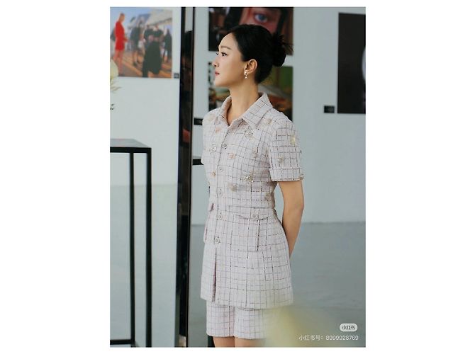 Chanel 25C Kleid aus rosa Tweed - Ansicht 5