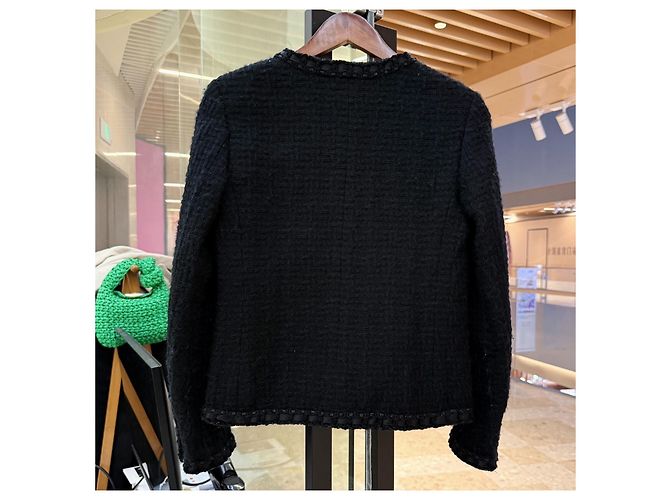 Chaqueta Chanel Rome de tweed negro - vista 6