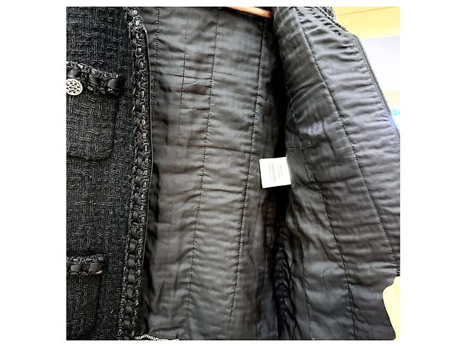 Chaqueta Chanel Rome de tweed negro - vista 7