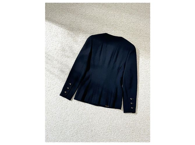 Chanel 93P Wollblazer Jacke Schwarz - Ansicht 2