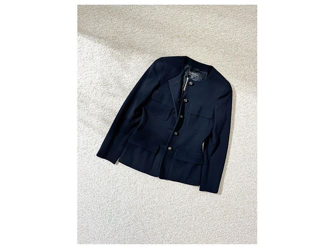 Chanel 93P Wollblazer Jacke Schwarz - Ansicht 5