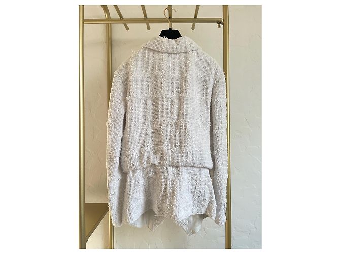Giacca Chanel 22C in tweed bianco - vista 2