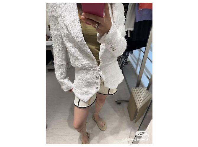 Giacca Chanel 22C in tweed bianco - vista 7
