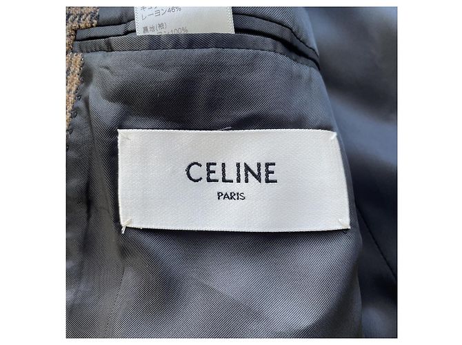 Céline Tweed Jacket Chestnut Check Pattern Size 40 - view 5
