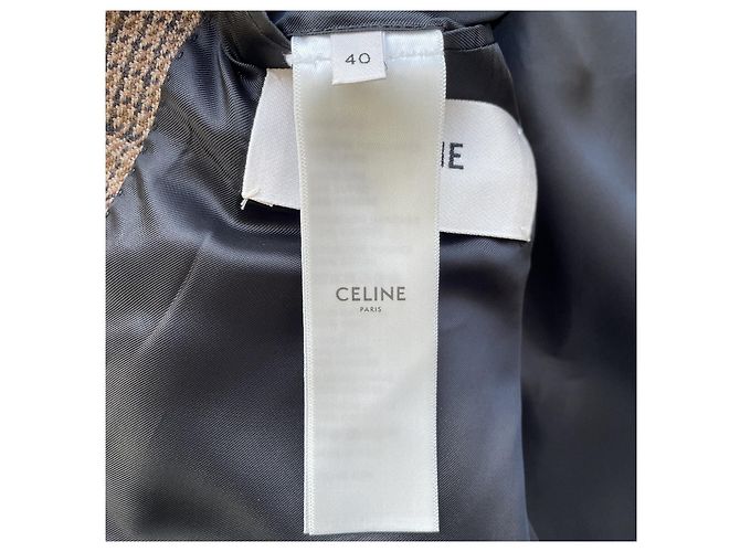 Céline Tweed Jacket Chestnut Check Pattern Size 40 - view 6