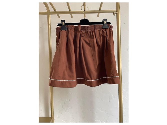 Shorts Prada Khaki de Algodón con Cuadros Madras - vista 2