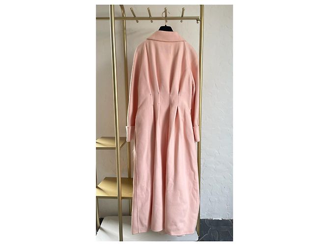 Fendi Mantel Beige aus Kaschmir mit Federbesatz - Ansicht 2