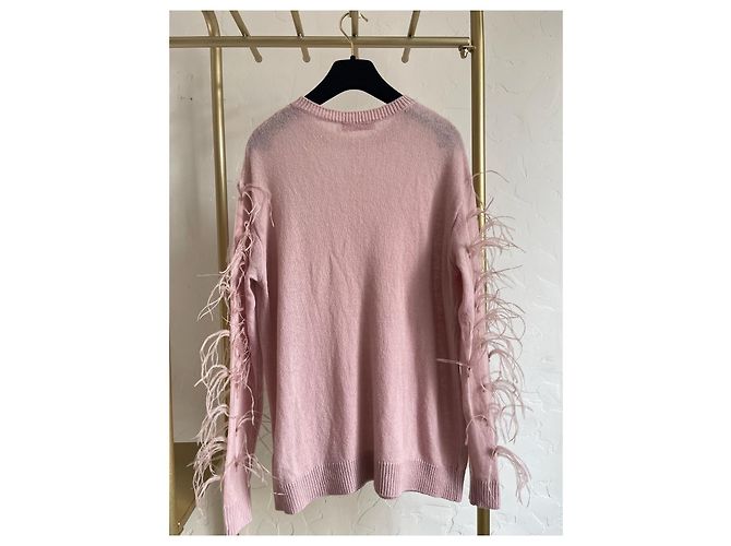 Valentino Garavani Rosa Wollstrickjacke mit Federdetail - Ansicht 2