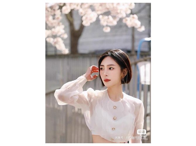 Top Miu Miu de seda em gaze transparente com colarinho pétala - vista 6