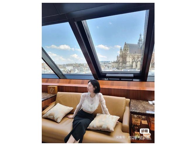 Top Miu Miu de seda em gaze transparente com colarinho pétala - vista 7
